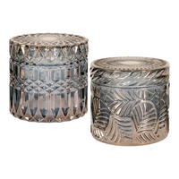 DEKORLÅDA i grå 9/8,5/9 cm   - grå, Basics, glas (9/8,5/9cm)