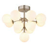 DECKENLEUCHTE  56/43 cm    - Nickelfarben, Design, Glas/Metall (56/43cm) - Globo