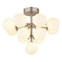 DECKENLEUCHTE  56/43 cm    - Nickelfarben, Design, Glas/Metall (56/43cm) - Globo