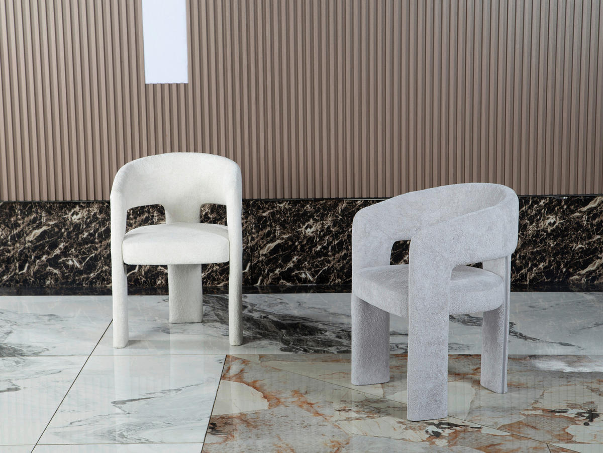 ARMLEHNSTUHL  in Eisen Chenille  - Grau, MODERN, Textil/Metall (57/81,5/58cm) - MID.YOU