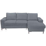 ECKSOFA Dunkelgrau Cord  - Dunkelgrau/Schwarz, KONVENTIONELL, Textil/Metall (240/150cm) - Carryhome