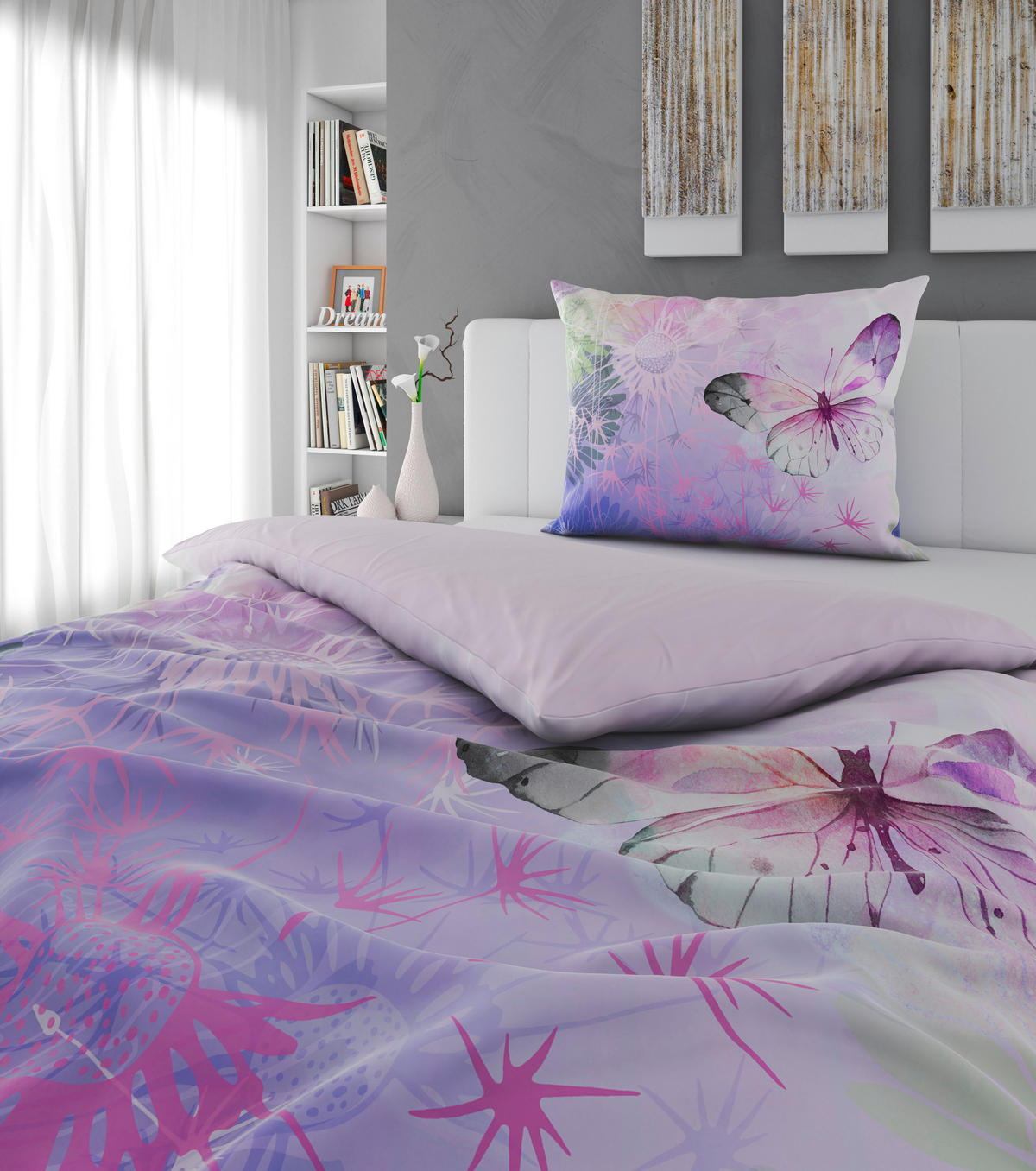 POSTELJINA SA DVA LICA 140/200 cm saten lila  - lila, tekstil (140/200cm) - Esposa