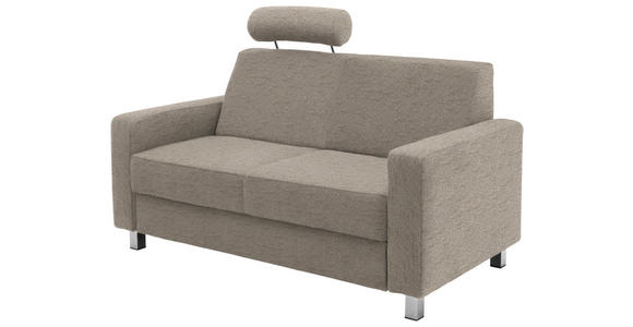 2-SITZER-SOFA in Flachgewebe Creme  - Chromfarben/Creme, Design, Textil/Metall (158/83/85cm) - Xora