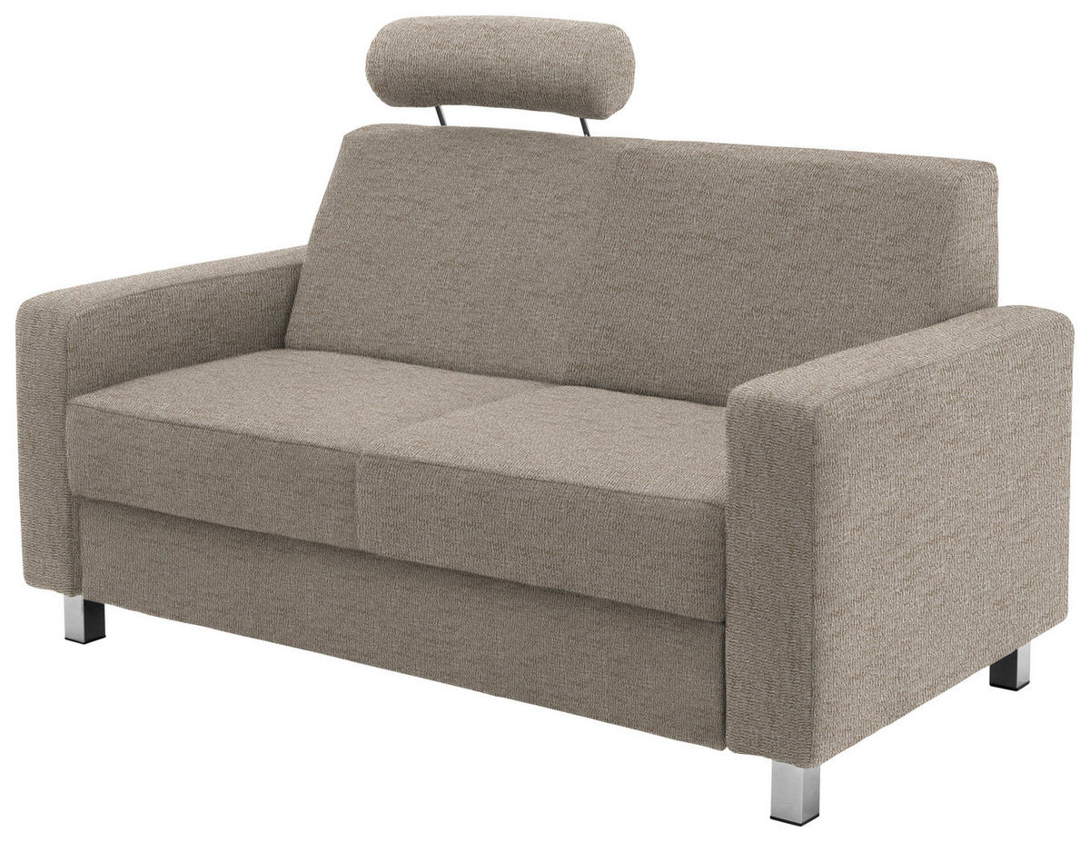 2-SITZER-SOFA in Flachgewebe Beige  - Chromfarben/Beige, Design, Textil/Metall (158/83/85cm) - Xora