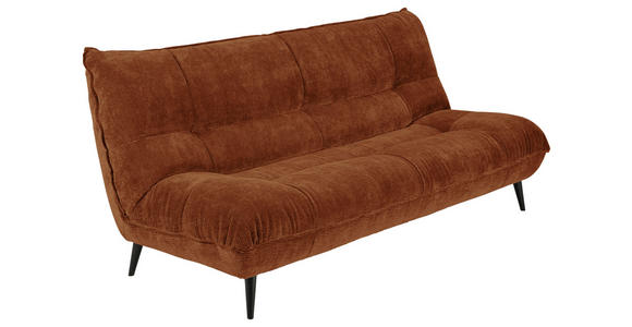 3-SITZER-SOFA in Mikrofaser Terracotta  - Terracotta/Schwarz, KONVENTIONELL, Textil/Metall (230/100/101cm) - Hom`in