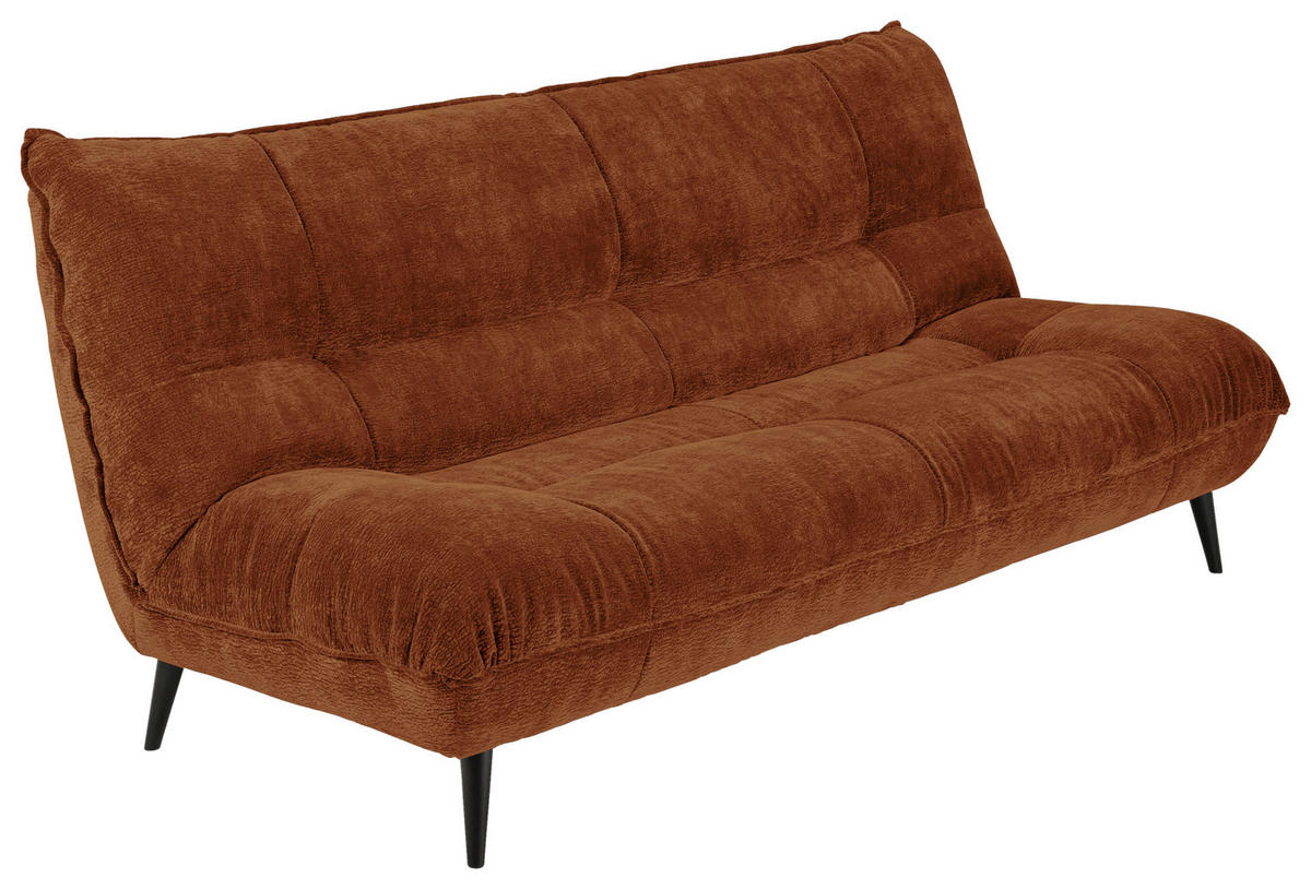 3-SITZER-SOFA in Mikrofaser Terracotta  - Terracotta/Schwarz, Konventionell, Textil/Metall (230/100/101cm) - MID.YOU