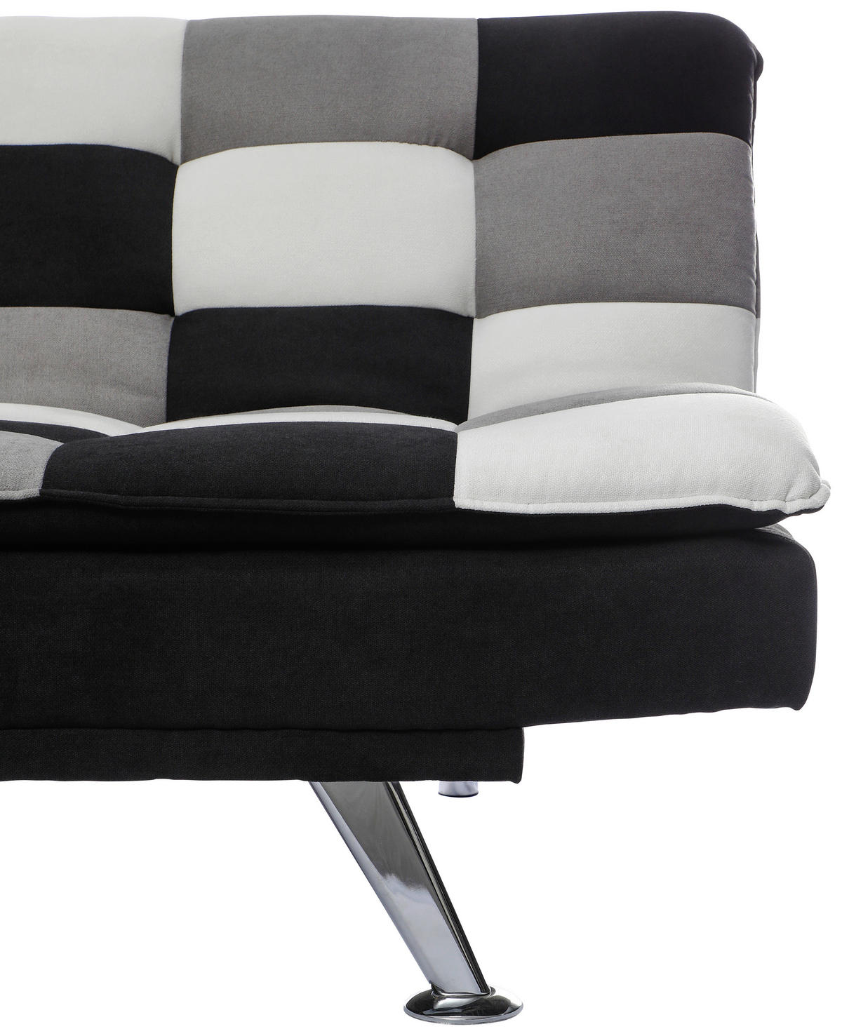 SCHLAFSOFA Samt Creme, Grau, Schwarz  - Silberfarben/Creme, Design, Textil/Metall (182/87/90cm) - P & B