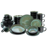 KOMBINOVANÁ SOUPRAVA, 30dílné, kamenina - zelená, Trend, keramika - Creatable