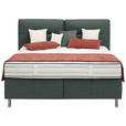 BOXSPRINGBETT 180/200 cm  in Dunkelgrün  - Dunkelgrün/Alufarben, KONVENTIONELL, Textil/Metall (180/200cm) - Dieter Knoll