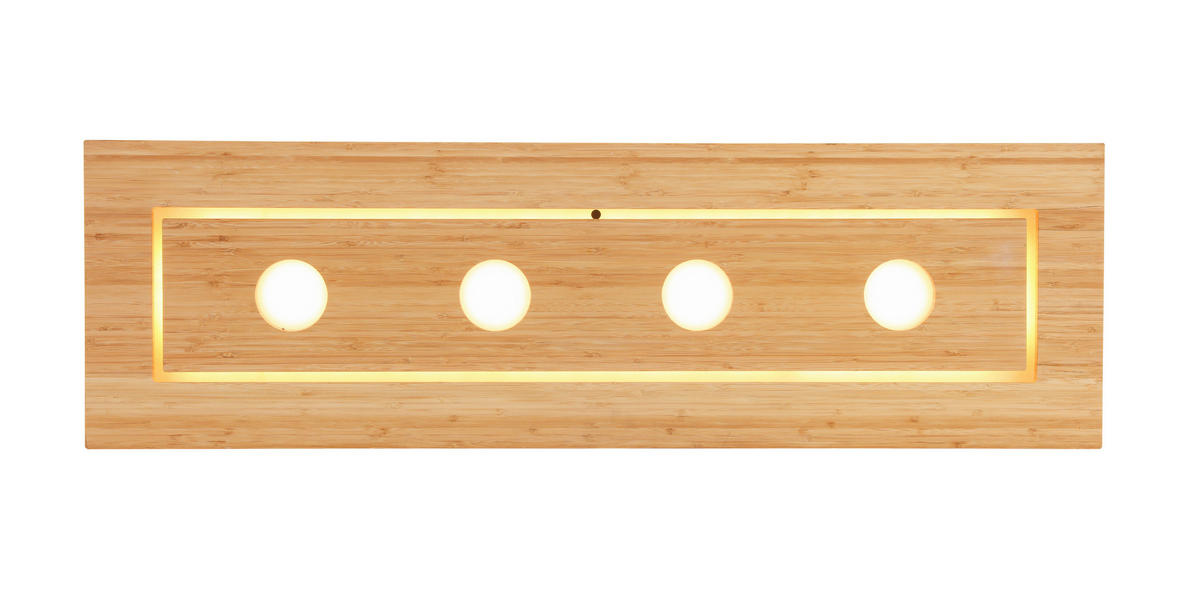 LED-DECKENLEUCHTE 100,5/30,5/6 cm   - Naturfarben/Weiß, KONVENTIONELL, Naturmaterialien/Kunststoff (100,5/30,5/6cm) - Novel