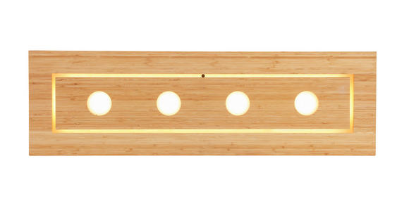 LED-DECKENLEUCHTE 100,5/30,5/6 cm - Naturfarben/Weiß, KONVENTIONELL, Naturmaterialien/Kunststoff (100,5/30,5/6cm) - Novel
