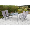 GARTENTISCH Metall, Glas Silberfarben rechteckig  - Silberfarben, KONVENTIONELL, Glas/Metall (150/90/72cm) - Gardenson