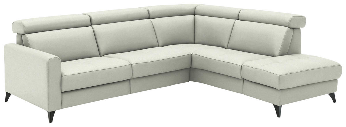 ECKSOFA Beldomo System in Flachgewebe Naturfarben  276/214 cm  - Schwarz/Naturfarben, KONVENTIONELL, Textil/Metall (276/214cm) - Beldomo System