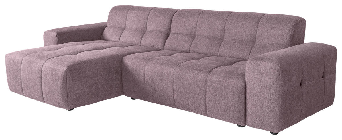 ECKSOFA Altrosa Webstoff  - Schwarz/Altrosa, KONVENTIONELL, Kunststoff/Textil (301/160cm) - Carryhome
