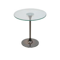 BEISTELLTISCH 45/45/47 cm Nickelfarben rund  - Nickelfarben, Design, Glas/Metall (45/45/47cm) - MID.YOU