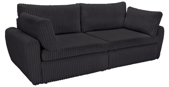 SCHLAFSOFA Cord, Plüsch Schwarz  - Schwarz, MODERN, Kunststoff/Textil (240/90/120cm) - Carryhome