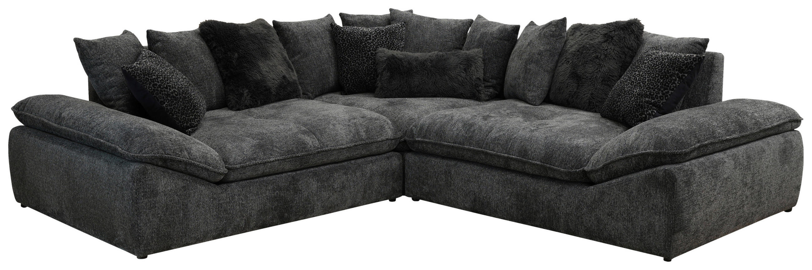 ECKSOFA Anthrazit  - Anthrazit/Schwarz, Trend, Textil (278/278cm) - MID.YOU