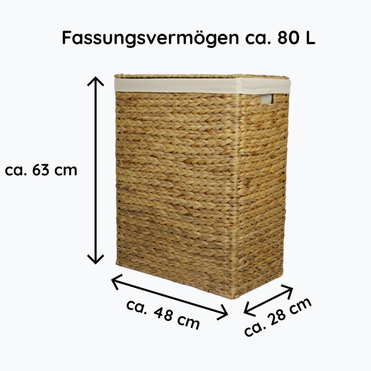 WÄSCHESAMMLER - Braun, Basics, Naturmaterialien (48/28/63cm)