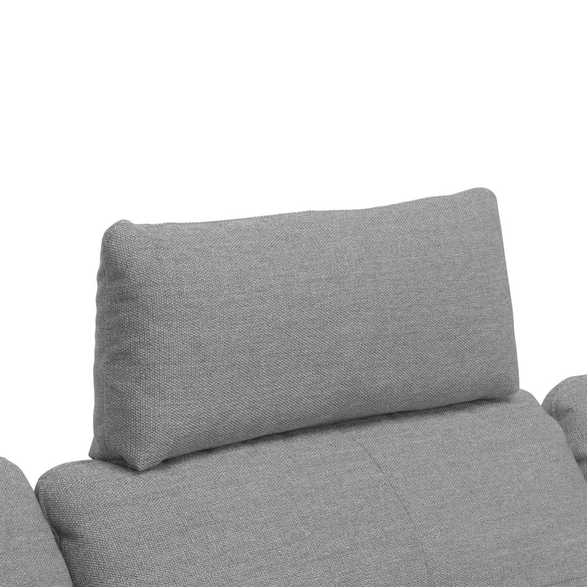 ECKSOFA in Webstoff Hellgrau  - Hellgrau/Schwarz, Design, Textil/Metall (301/179cm) - Chilliano