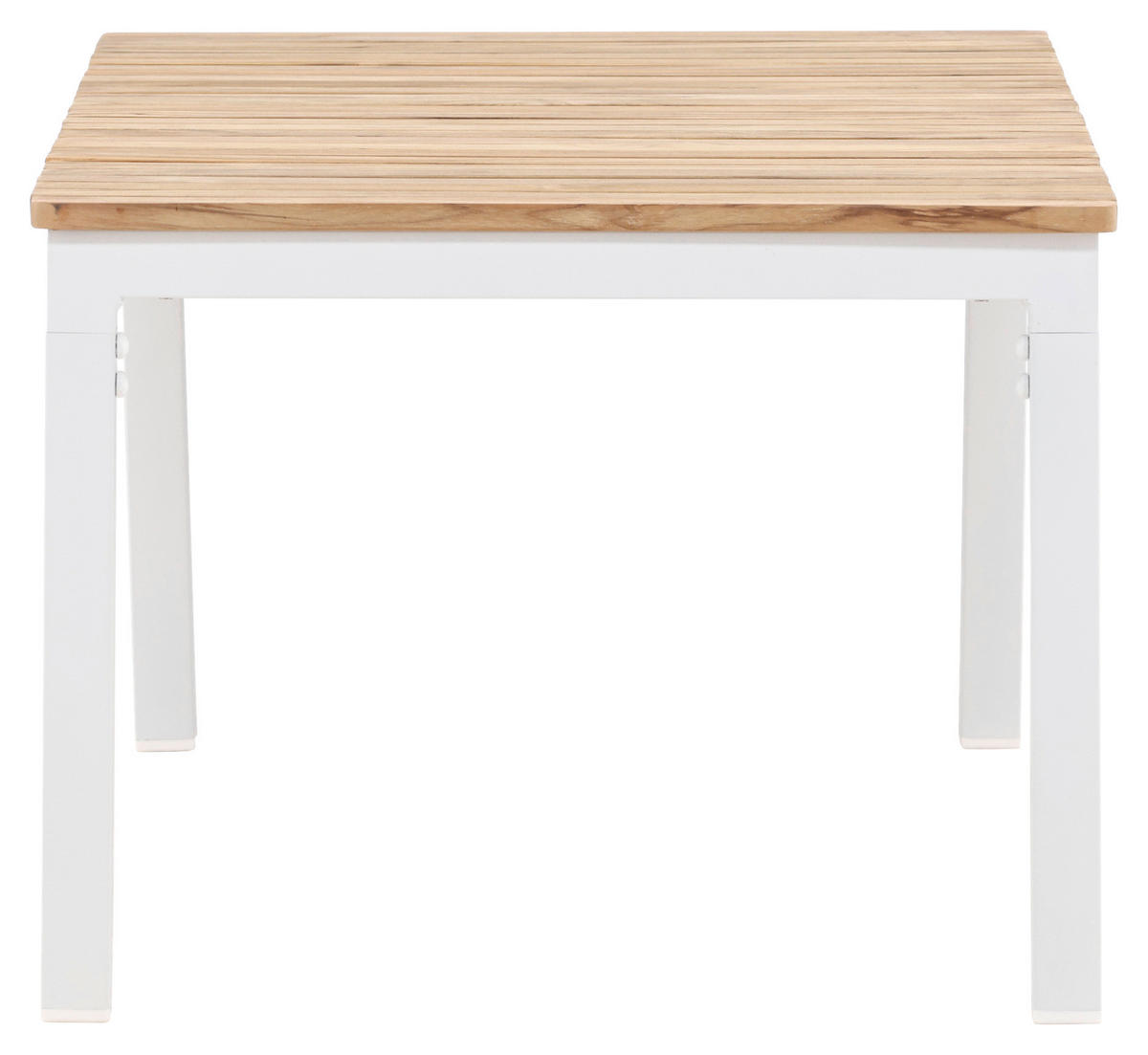 LOUNGETISCH 110/60/45 cm Holz, Metall  - Weiß/Teakfarben, KONVENTIONELL, Holz/Metall (110/60/45cm) - Gardenson