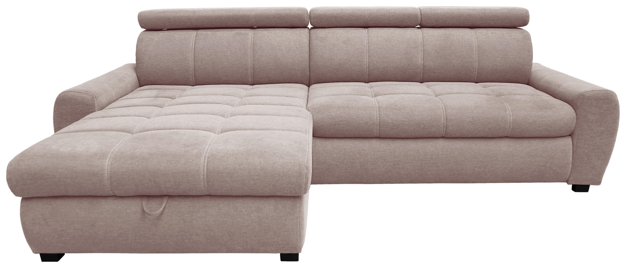 ECKSOFA inkl.Funktionen Silberfarben Webstoff  - Silberfarben/Schwarz, LIFESTYLE, Kunststoff/Textil (173/276cm) - Stylife