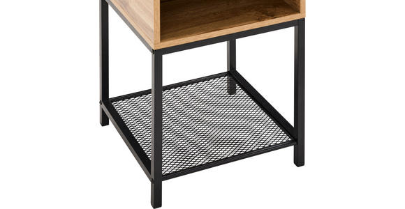 BEISTELLTISCH 40/40/58 cm Naturfarben, Schwarz quadratisch  - Schwarz/Naturfarben, Basics, Holzwerkstoff/Metall (40/40/58cm) - Xora