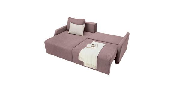 ECKSOFA  in Cord Rosa  - Schwarz/Rosa, KONVENTIONELL, Kunststoff/Textil (217/146cm) - Carryhome