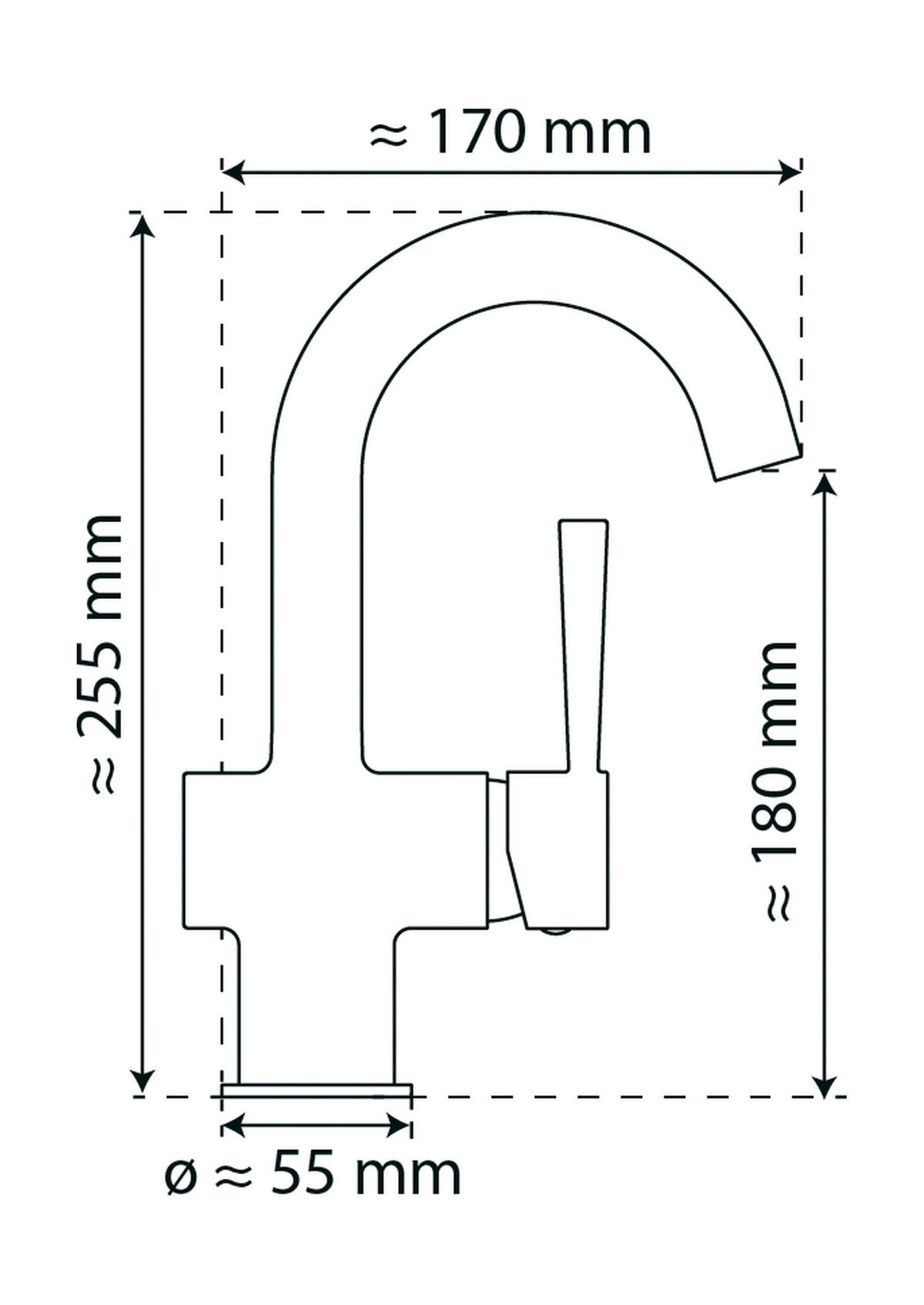 WASCHTISCHARMATUR 5,5/25,5/17,0 cm  - Chromfarben, Basics, Metall (5,5/25,5/17,0cm) - Schütte