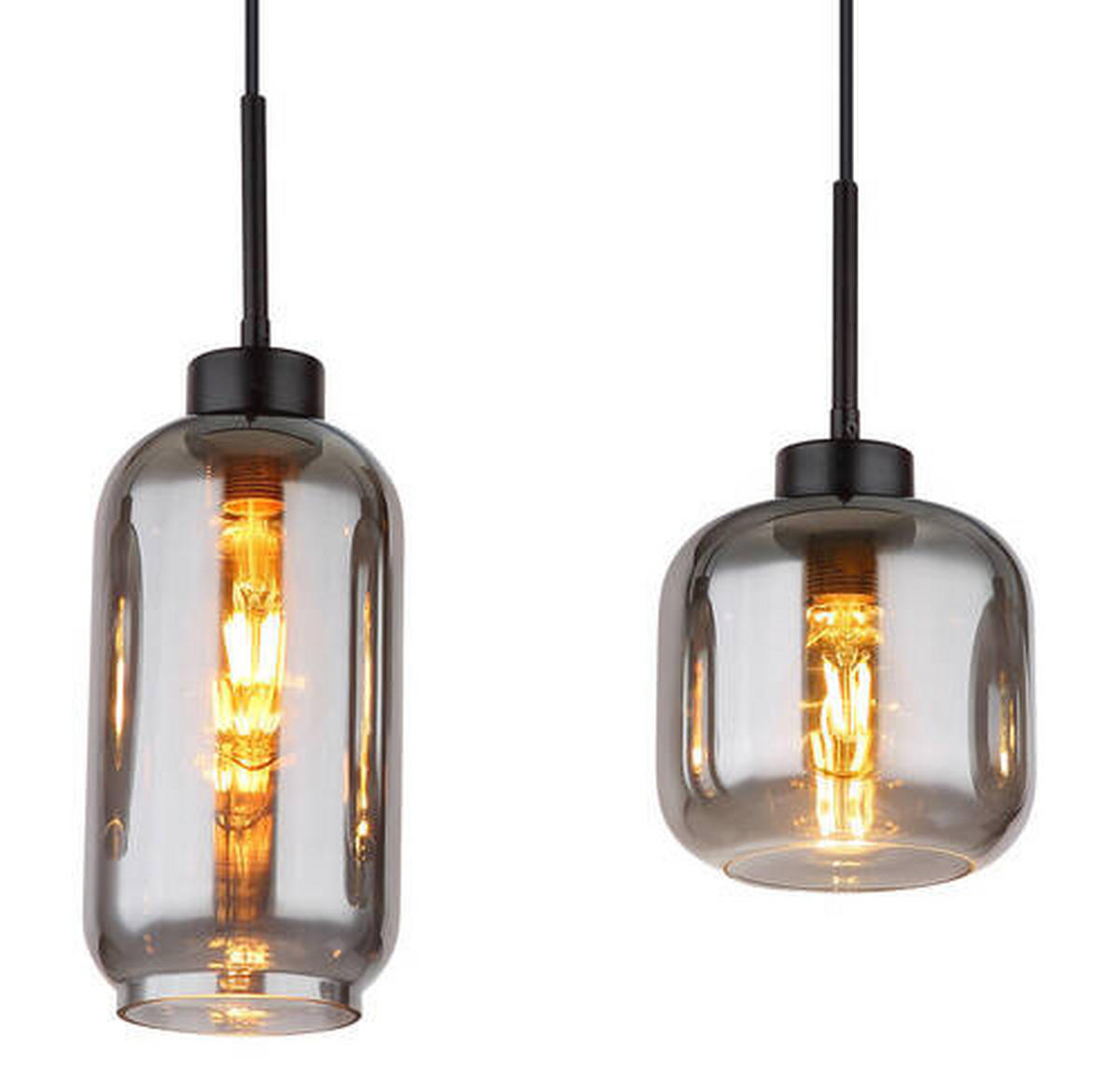 HÄNGELEUCHTE 99,5/24/120 cm    - Schwarz, Design, Glas/Kunststoff (99,5/24/120cm) - Globo