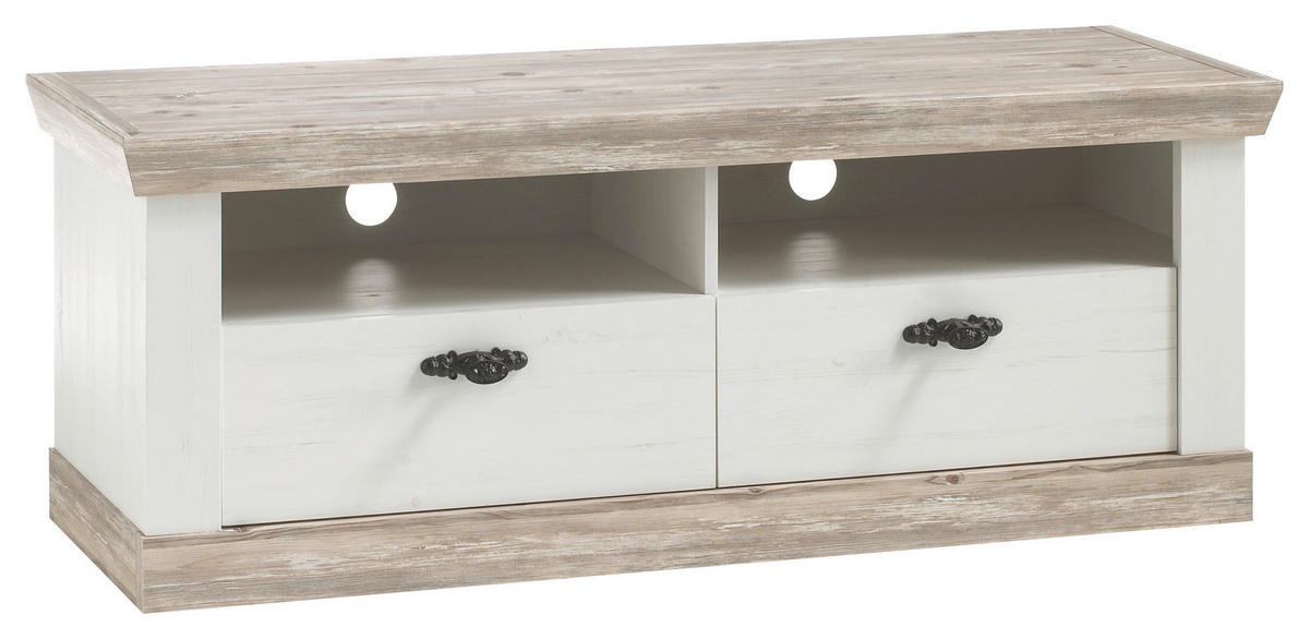 LOWBOARD  in 134/51/44 cm  - Hellbraun/Schwarz, Design, Holzwerkstoff/Metall (134/51/44cm) - MID.YOU