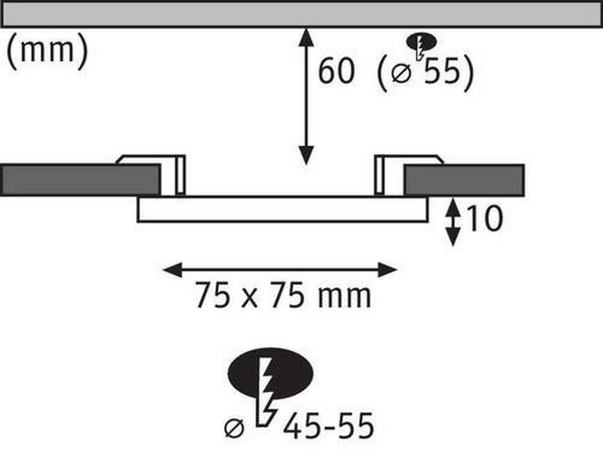 LED-PANEEL 7,5/7,5/1 cm   - Weiß, Design, Kunststoff (7,5/7,5/1cm) - Paulmann