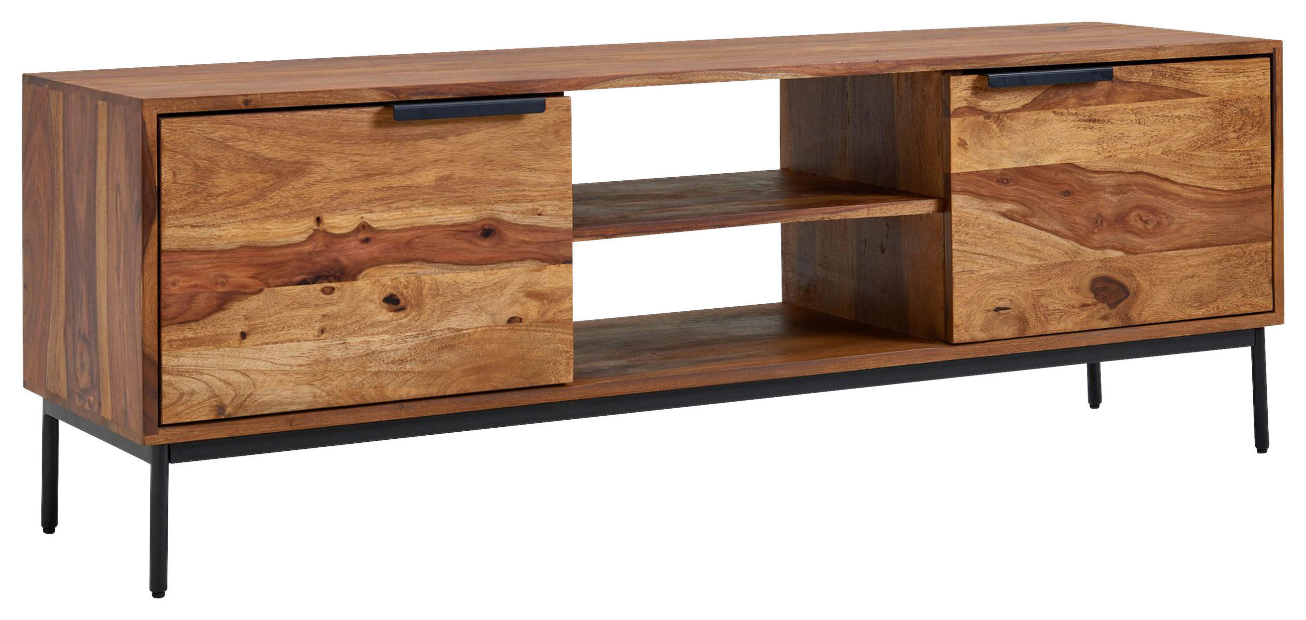 SIDEBOARD  in 147/51/38 cm  - Sheeshamfarben/Schwarz, Design, Holz/Metall (147/51/38cm) - MID.YOU