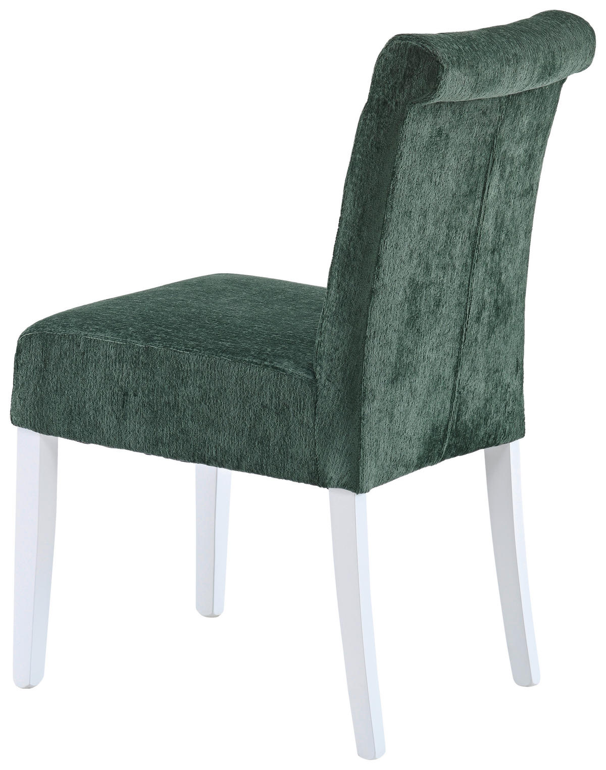 STUHL Chenille Grün Buche massiv  - Weiß/Grün, KONVENTIONELL, Holz/Textil (46,5/91/65cm) - Cantus