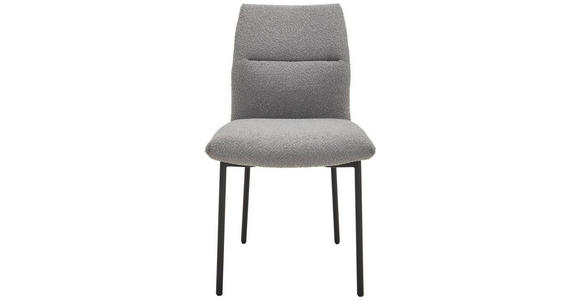 STUHL in Eisen Bouclé Metall, Textil - Schwarz/Grau, MODERN, Textil/Metall (50/85/62cm) - Hom`in