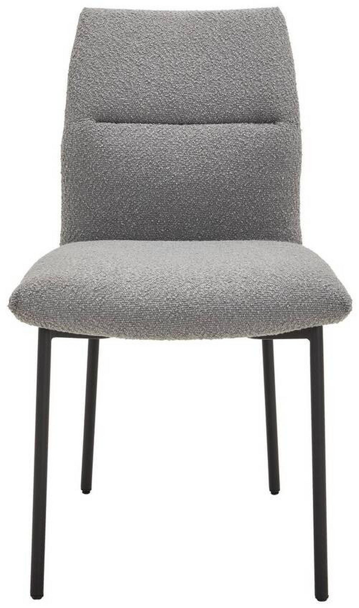 STUHL  in Eisen Bouclé  - Schwarz/Grau, Modern, Textil/Metall (50/85/62cm) - Hom`in