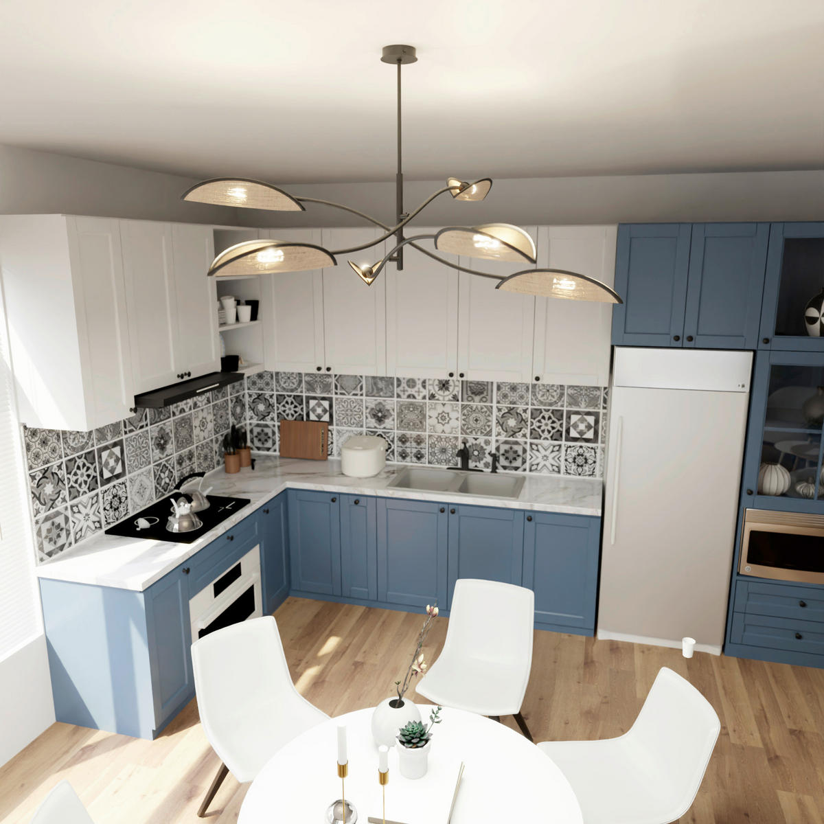 DECKENLEUCHTE 105/105/59 cm  - Hellbraun/Schwarz, LIFESTYLE, Textil/Metall (105/105/59cm)