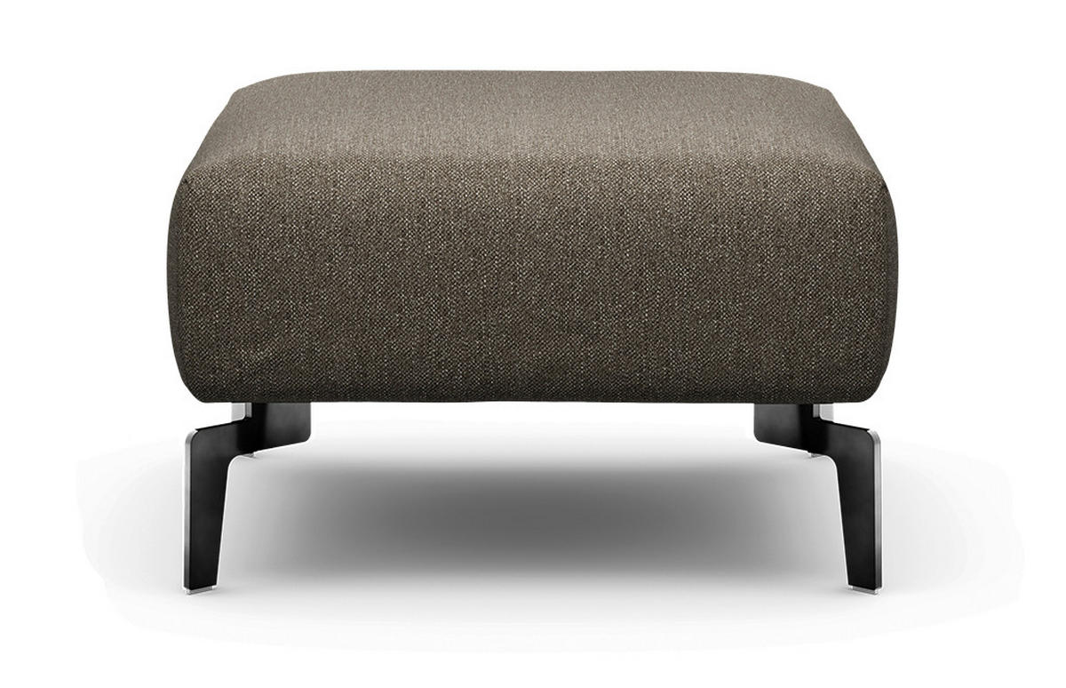 HOCKER Chenille Braun  - Schwarz/Braun, Design, Textil/Metall (70/70/46cm) - SENSOO