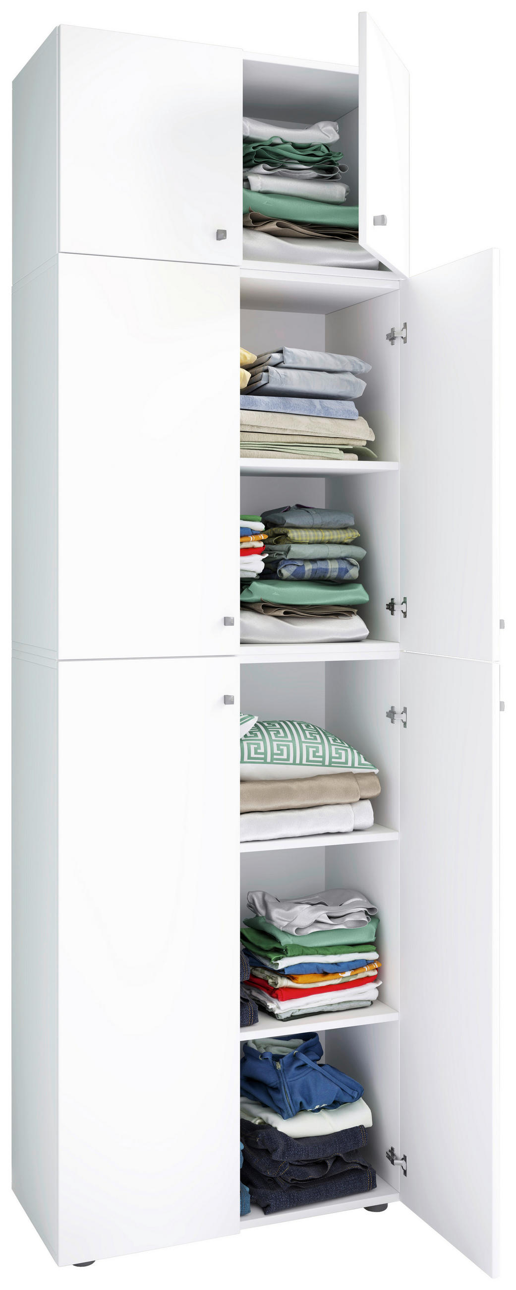 KLEIDERSCHRANK  in Weiß  - Weiß/Grau, MODERN, Holzwerkstoff/Kunststoff (70/223/39cm) - MID.YOU