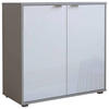 KOMMODE  in 80/70/43 cm  - Chromfarben/Schwarz, KONVENTIONELL, Glas/Holzwerkstoff (80/70/43cm) - Dieter Knoll