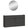 GARDEROBE 2-teilig  in 110/200/22 cm  - Eichefarben/Graphitfarben, Design, Glas/Holzwerkstoff (110/200/22cm)