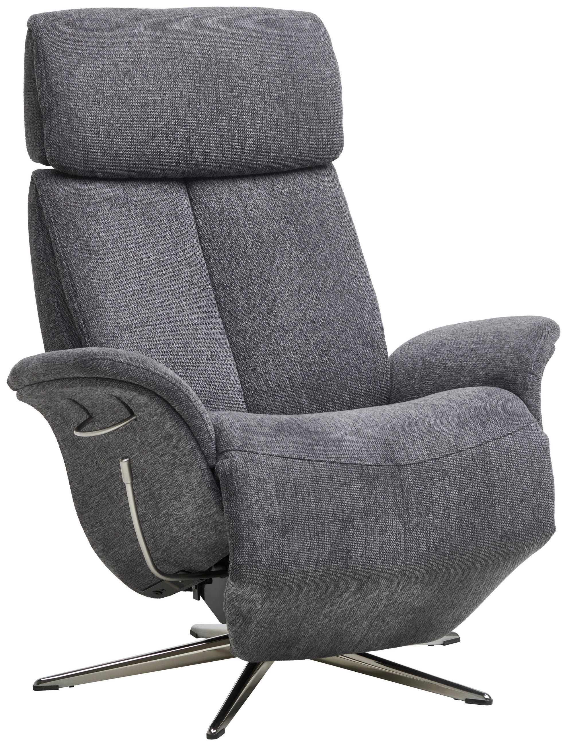 RELAXSESSEL Webstoff Fußteilverstellung, Kopfteilverstellung, Relaxfunktion    - Chromfarben/Anthrazit, Design, Textil/Metall (78/102-111/84cm) - Welnova