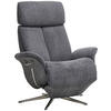 RELAXSESSEL in Textil Anthrazit  - Chromfarben/Anthrazit, Design, Textil/Metall (78/102-111/84cm) - Welnova