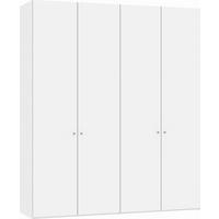 DREHTÜRENSCHRANK 203/236/59 cm,  in Weiß, 4-türig  - Silberfarben/Weiß, Design, Glas/Holzwerkstoff (203/236/59cm) - Jutzler