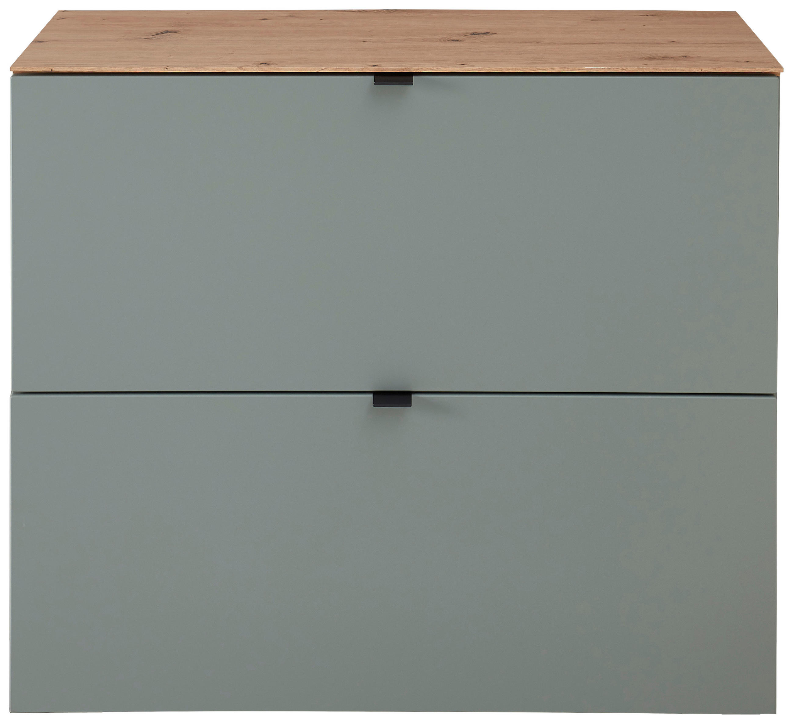 Voleo ZÁVESNÁ SKRINKA NA TOPÁNKY, šalviovozelená, dub artisan, 100/84/37 cm