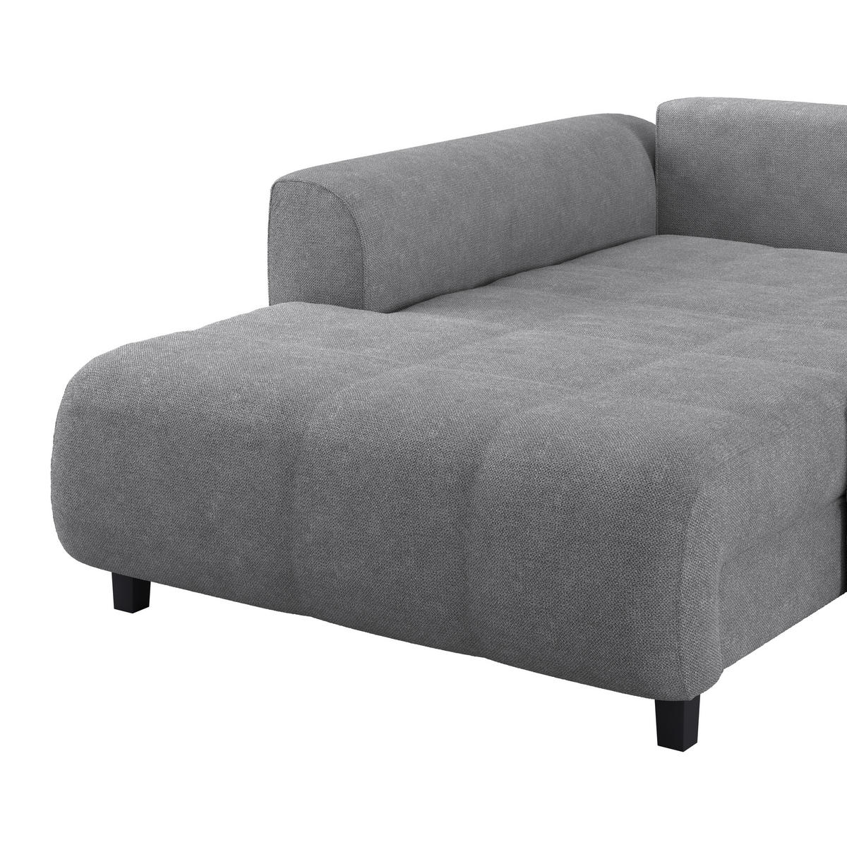 ECKSOFA Grau Webstoff  - Schwarz/Grau, Design, Holz/Textil (197/309cm) - Livetastic