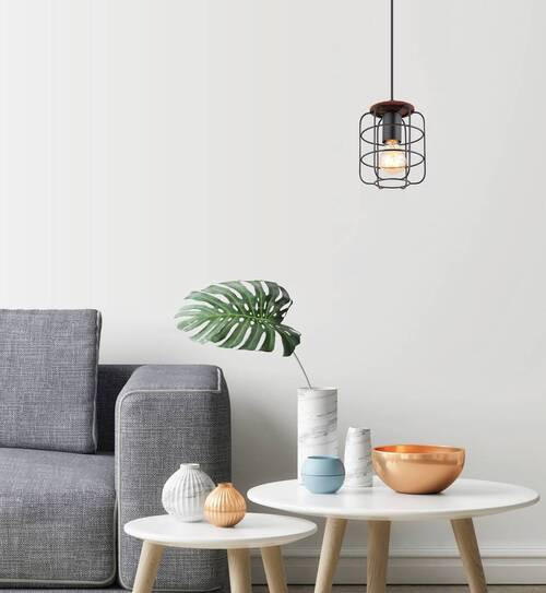 LUSTER 15/120 cm - braon/crna, Trendi, drvo/metal (15/120cm)