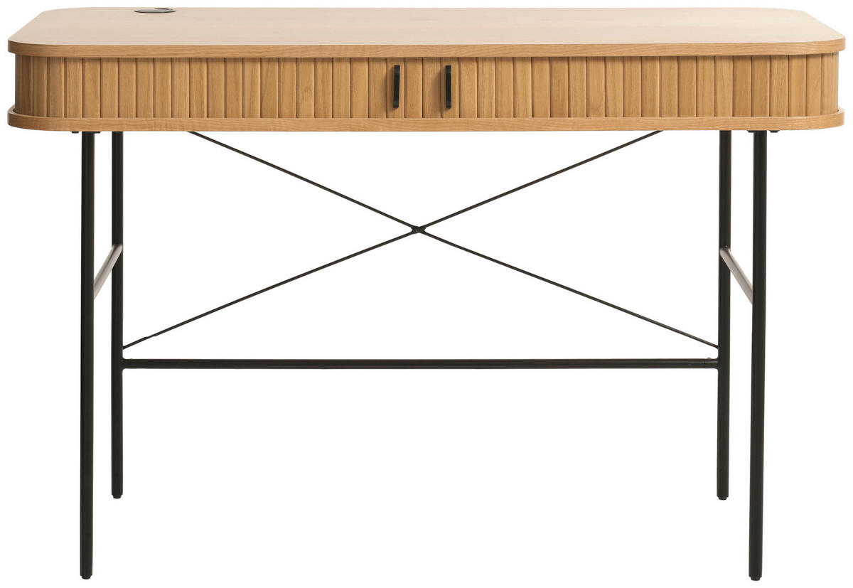 SCHREIBTISCH 120/60/75 cm  in Eichefarben  - Eichefarben/Schwarz, Trend, Holz/Holzwerkstoff (120/60/75cm) - Xora