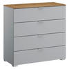 KOMMODE 80/81/42 cm  in Grau, Eichefarben  - Eichefarben/Alufarben, Trend, Holzwerkstoff/Kunststoff (80/81/42cm) - Stylife