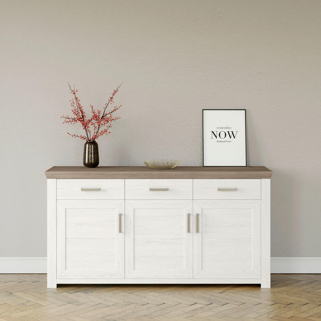 Thumbnail - SetOne by Musterring Sideboard, Weiß, Eiche, Metall, 3 Fächer, 3 Schubladen, 184.1x94.6x51.2 cm, Wohnzimmer, Kommoden & ...