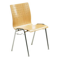 BESUCHERSTUHL Buchefarben, Chromfarben  - Chromfarben/Buchefarben, Basics, Holz/Metall (53/83/54cm) - MID.YOU